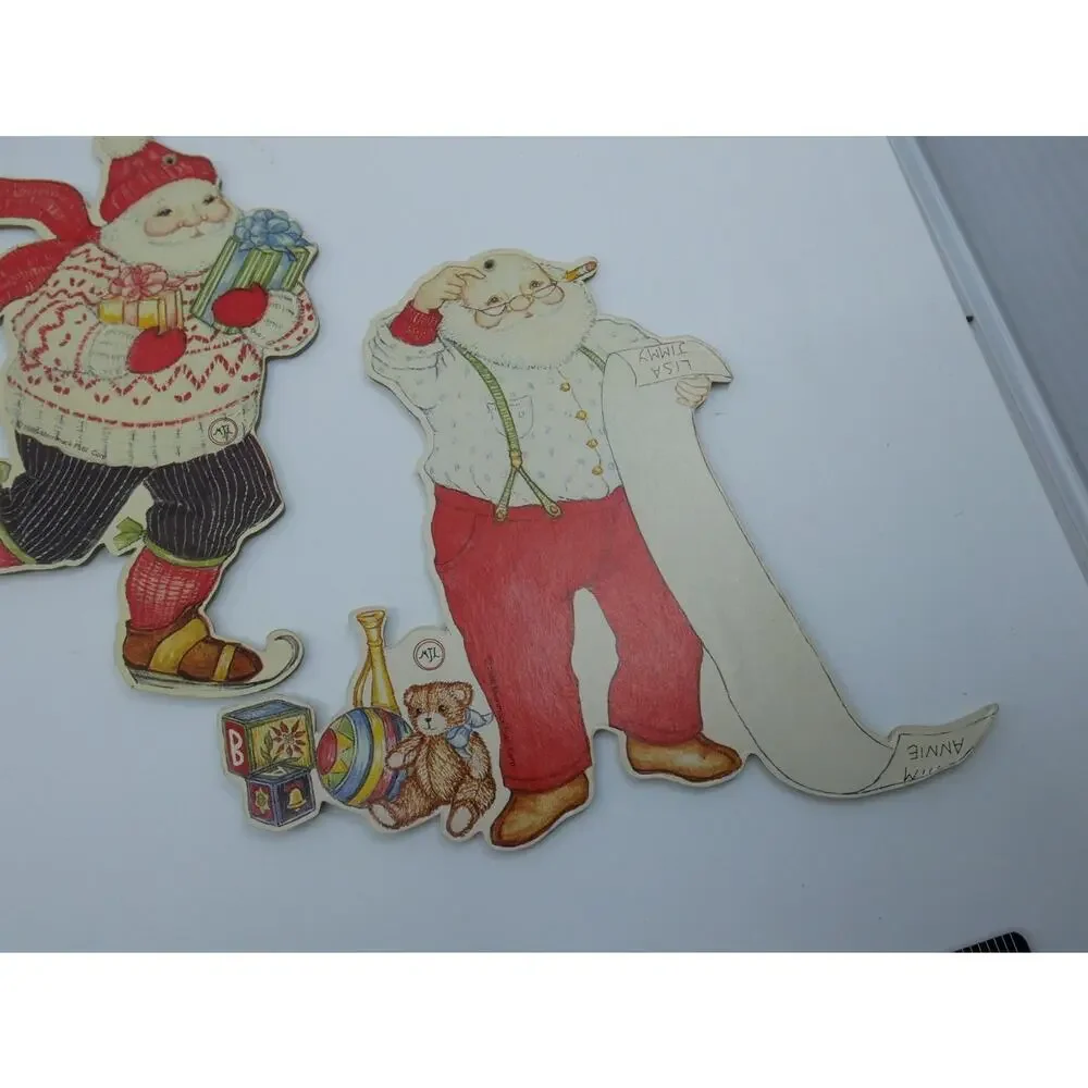 VTG Christmas Merrimack Die Cut Ornaments Victorian Style Lot of 14 Angel Santa